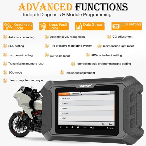 OBDSTAR iScan Harley HARLEY DAVIDSON Motorcycle Diagnostic Tool and Key Programmer